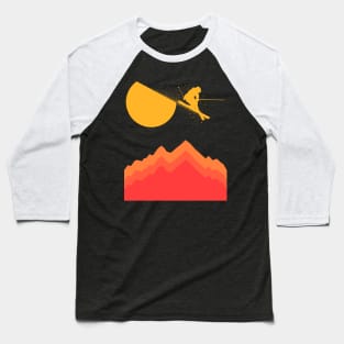 Slicing the Sun While Skiing Up High Baseball T-Shirt